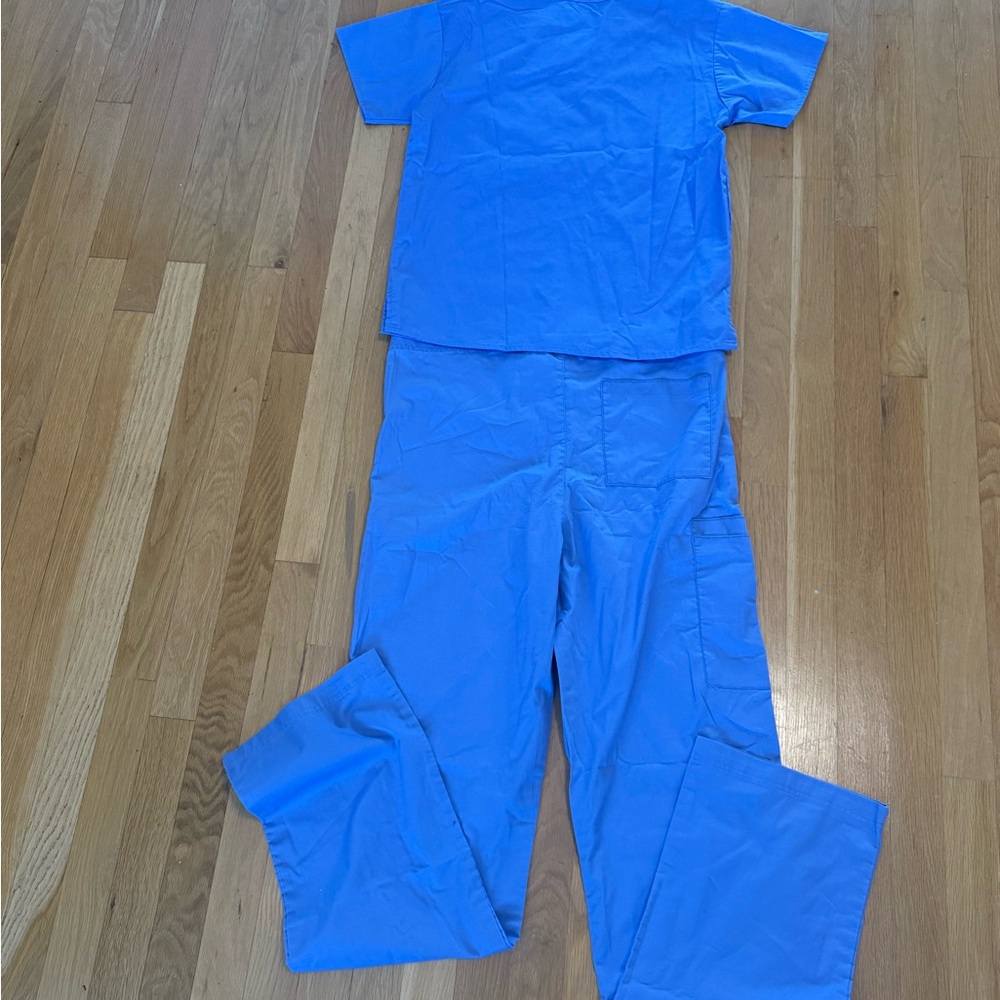 WonderWink WonderWORK Scrub Set - Ceil Blue - XXS Top / XS Tall Pants - Picture 8 of 10